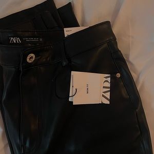 Zara faux leather mom pants